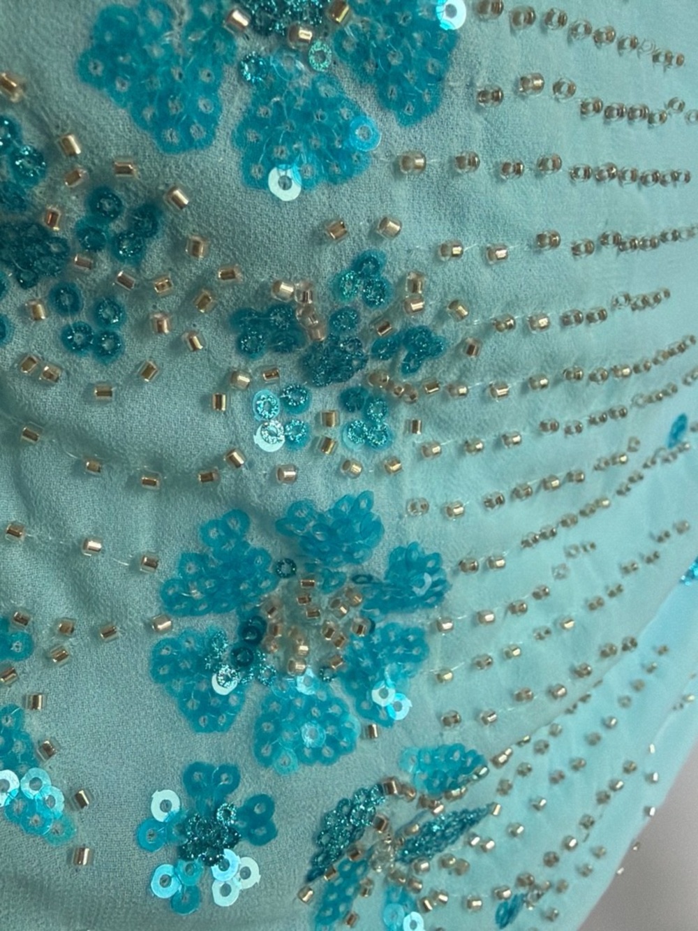 Y2K style miniskirt with glass beads and sequins. Mermaidcore, vacation, mini - Picture 4 of 8